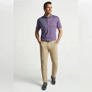 Peter Millar Navy and Magenta Striped Short Sleeve Shirt